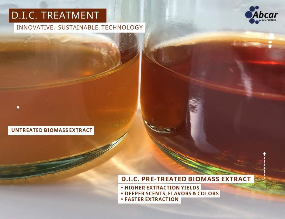 D.I.C. treatment for biomass extraction