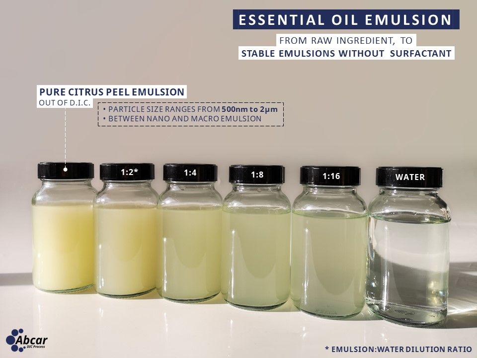 Extraction of an emulsion of essential oil from plants, flowers, wood...
